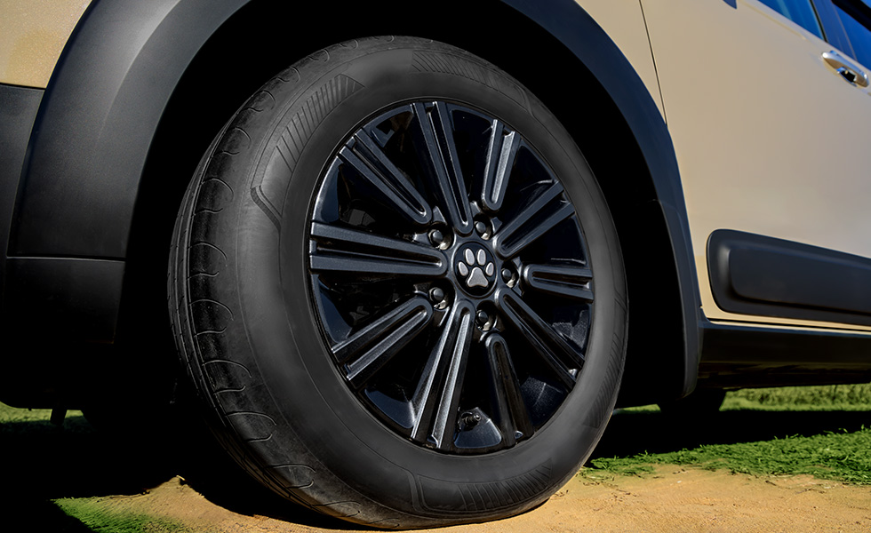 フロントタイヤ装着部のアップ。