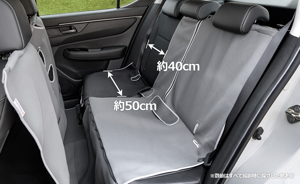 ファスナーを開けたときの同乗者のスペース。