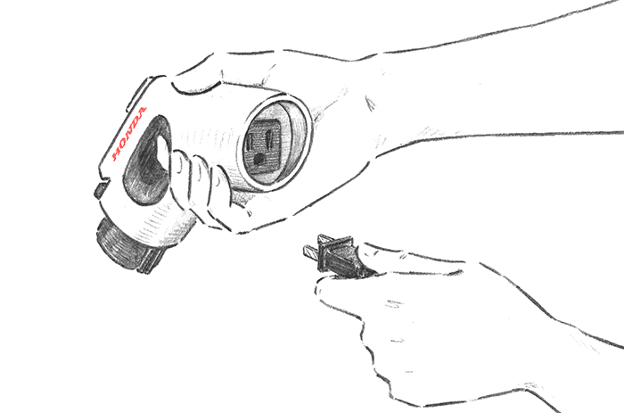 AC外部給電器使用イメージ