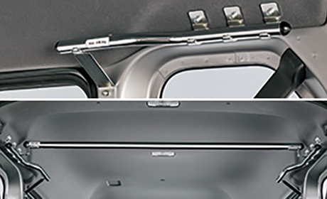 ルーフインナーサイドパイプ＋クロスバー 固定式（リア用）