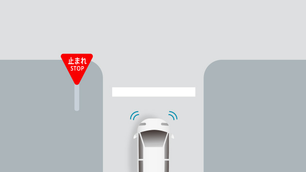 一時停止位置や信号待ちからの発進時