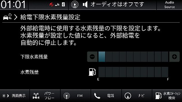 給電下限水素残量設定