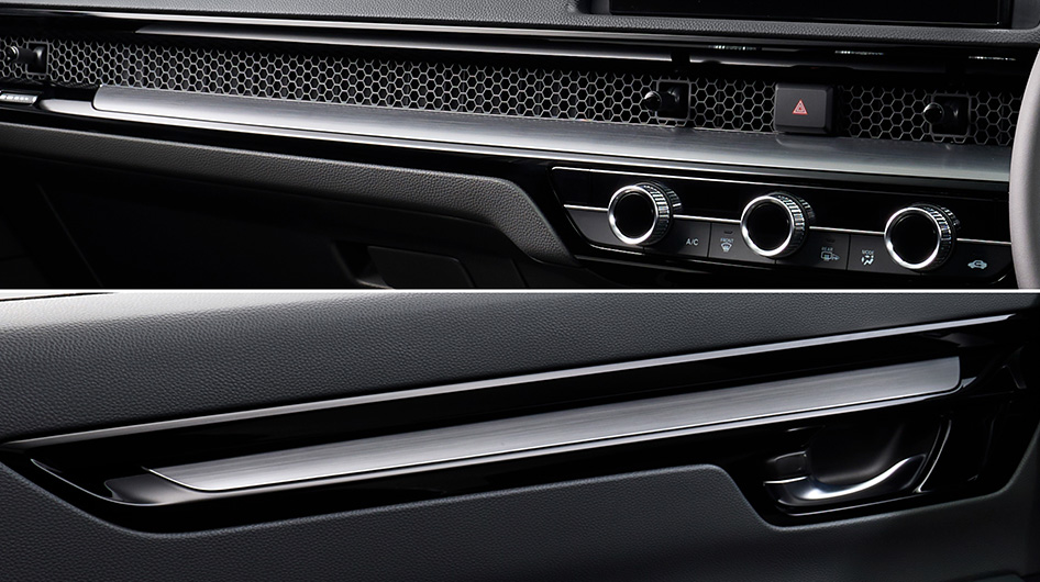 インパネ＆ドアライニングガーニッシュ〈へアラインシルバー〉