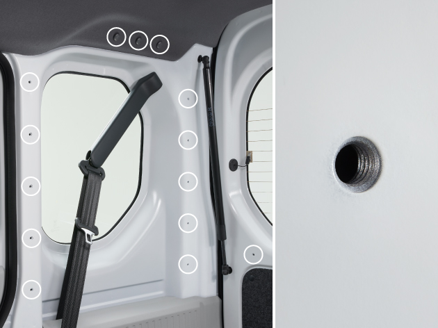 自分仕様の荷室にカスタマイズできる、ユーティリティーナット。