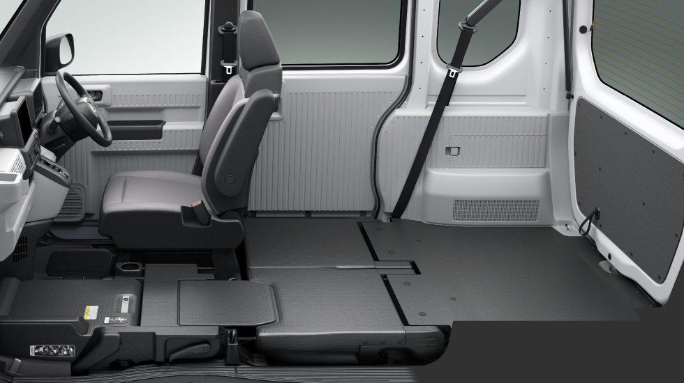 1名乗車時（助手席&荷室フラットモード）