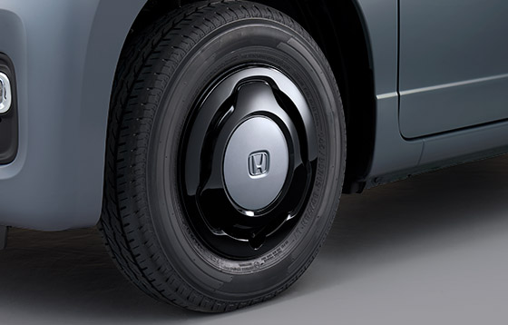 12インチスチールホイール ＋ フルホイールキャップ（シルバー&ブラック）