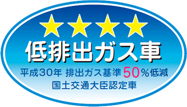 「平成30年排出ガス基準75%低減レベル」認定車