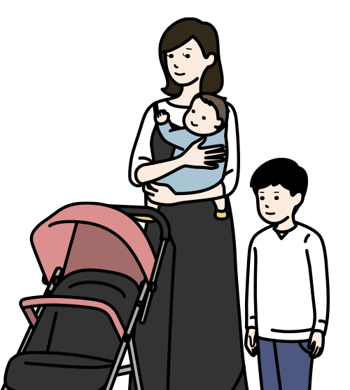 [イラスト]子供も乗り降りしやすいスライドドア！