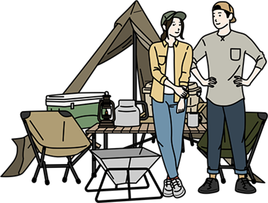 [イラスト]会話や音楽でドライブを楽しみながらアウトドアで使いたいあなたは