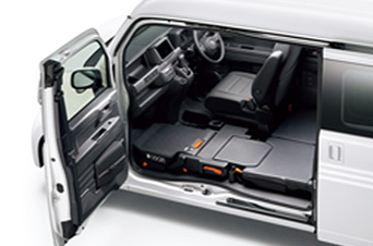 長くて大きい荷物も、ラクに積める。画像