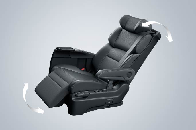 2列目両側アームレスト付4ウェイパワーシート（リクライニング/オットマン）