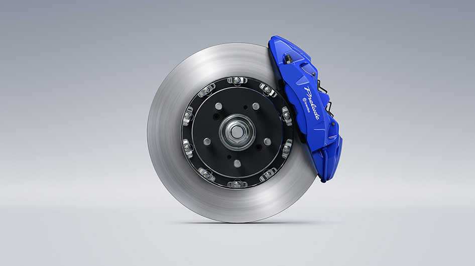 Brembo社製フロント大径ベンチレーテッド2ピースディスクブレーキ