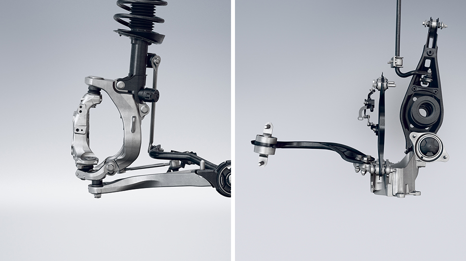 PRELUDE専用サスペンション（フロント：デュアルアクシス・ストラット リア：マルチリンク）