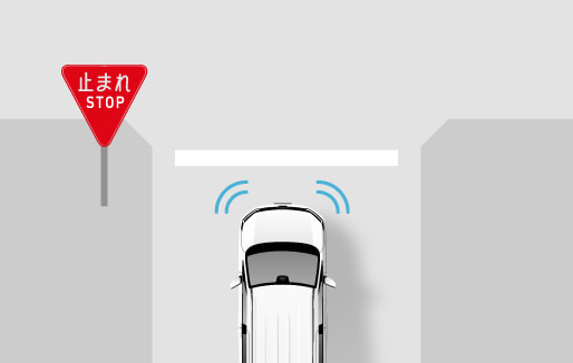 一時停止位置や信号待ちからの発進時