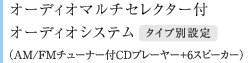 �I�[�f�B�I�}���`�Z���N�^�[�t�I�[�f�B�I�V�X�e���@�^�C�v�ʐݒ�iAM/FM�`���[�i�[�tCD�v���[���[�{6�X�s�[�J�[�j