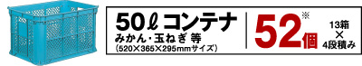 50L�R���e�i �݂���E�ʂ˂����i520�~365�~295mm�T�C�Y�j�@52�� 13���~4�i�ς�