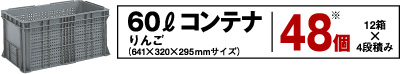 60L�R���e�i ��񂲁i641�~320�~295mm�T�C�Y�j�@48�� 12���~4�i�ς�