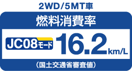 �R����� JC08���[�h 16.2km/L(2WD/5MT��)(���y��ʏȐR���l)