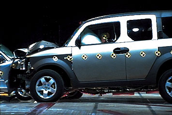 �e�X�g�ԗ��ɂ��N���}���݂̏Փˎ���