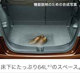 床下にたっぷり64L*3のスペース。