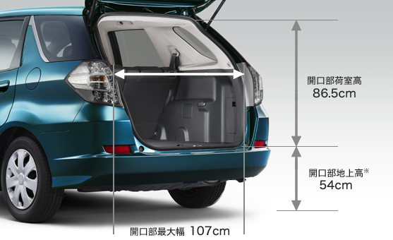 �J�����׎���86.5cm �J�����n�㍂��54cm �J�����ő啝 107cm ��FF�ԁB4WD�Ԃ�56.5cm�B