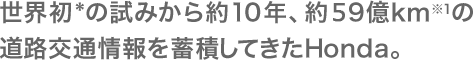 ���E��*�̎��݂����10�N�A��59��km��1�̓��H����~�ς��Ă���Honda�B