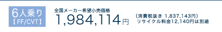 6�l���yFF/CVT�z�S�����[�J�[��]�������i�F1,984,114�~�i����Ŕ����F1,837,143�~�j���T�C�N������12,140�~�͕ʓr