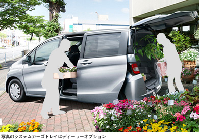 写真のシステムカーゴトレイはディーラーオプション