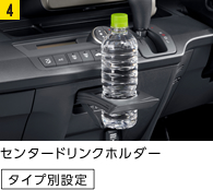 センタードリンクホルダー(タイプ別設定)