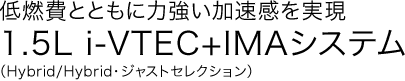 ��R��ƂƂ��ɗ͋����������������@1.5L&nbsp;i-VTEC+IMA�V�X�e��(Hybrid/Hybrid�E�W���X�g�Z���N�V�����j