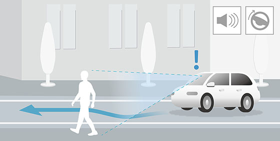 歩行者事故低減ステアリング