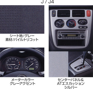 J / J4 �V�[�g�n/�O���[�f��/�p�C���g���R�b�g ���[�^�[�J���[�O���[�A�N�Z���g �Z���^�[�p�l����AT�G�X�J�b�V�����V���o�[