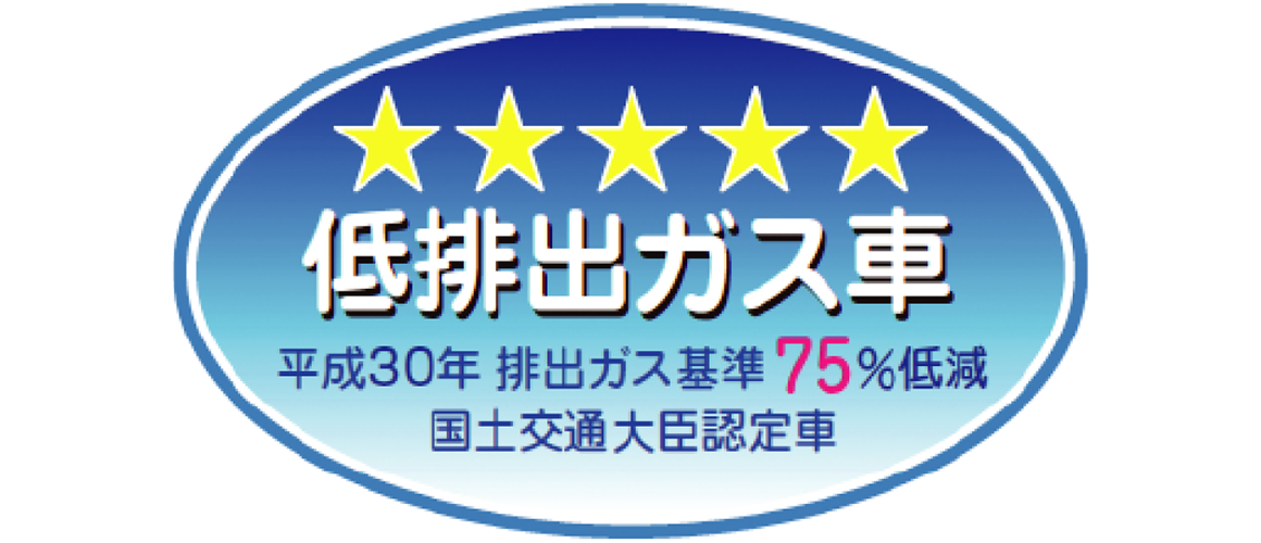 「平成17年排出ガス基準75％低減レベル」認定車