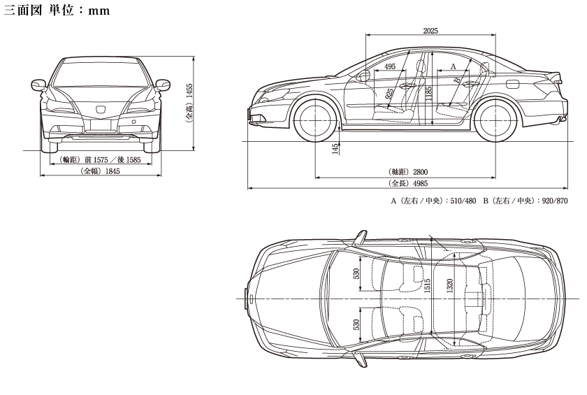 �O�ʐ}�@�P�ʁFmm