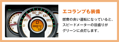 �G�R�����v������ �R��̗ǂ��^�]�ɂȂ��Ă���ƁA�X�s�[�h���[�^�[�̖ڐ����O���[���ɓ_�����܂��B