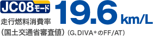 JC08���[�h���s�R������i���y��ʏȐR���l�j19.6km/L �iG�ADIVA����FF/AT�j 