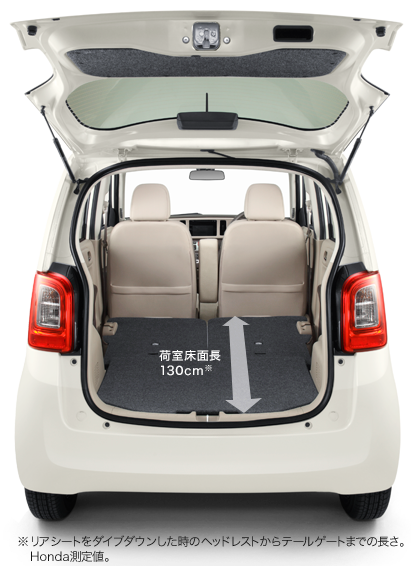 �׎����ʒ�130cm���@�����A�V�[�g���_�C�u�_�E���������̃w�b�h���X�g����e�[���Q�[�g�܂ł̒����BHonda����l�B