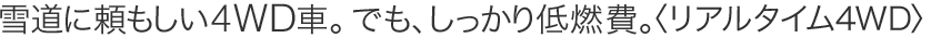 �ᓹ�ɗ�������4WD�ԁB�ł��A���������R��B�q���A���^�C��4WD�r