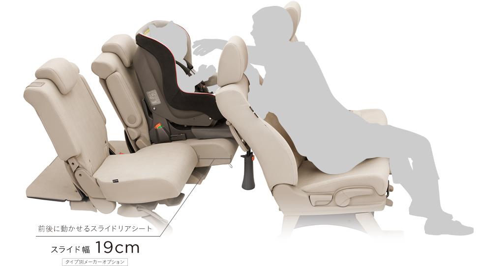 �O��ɓ�������X���C�h���A�V�[�g�@�X���C�h��19cm�@�^�C�v�ʃ��[�J�[�I�v�V����