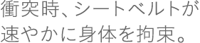 �Փˎ��A�V�[�g�x���g�����₩�ɐg�̂��S���B