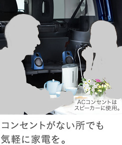 �R���Z���g���Ȃ����ł��C�y�ɉƓd���BAC�R���Z���g�̓X�s�[�J�[�Ɏg�p�B