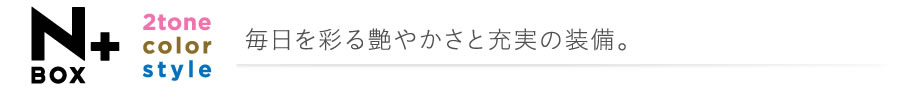 N BOX + 2tone color style �������ʂ鉐�₩���Ə[���̑����B