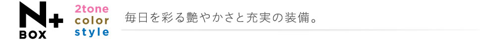 N-BOX �{ 2tone color style �������ʂ鉐�₩���Ə[���̑����B