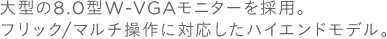 ��^��8.0�^W-VGA���j�^�[���̗p�B�t���b�N/�}���`����ɑΉ������n�C�G���h���f���B