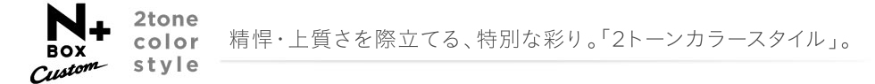 N-BOX �{ 2tone color style �����E�㎿�����ۗ��Ă�A���ʂȍʂ�B�u2�g�[���J���[�X�^�C���v�B