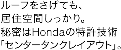 ���[�t�������Ă��A���Z��Ԃ�������B�閧��Honda�̓����Z�p�u�Z���^�[�^���N���C�A�E�g�v�B