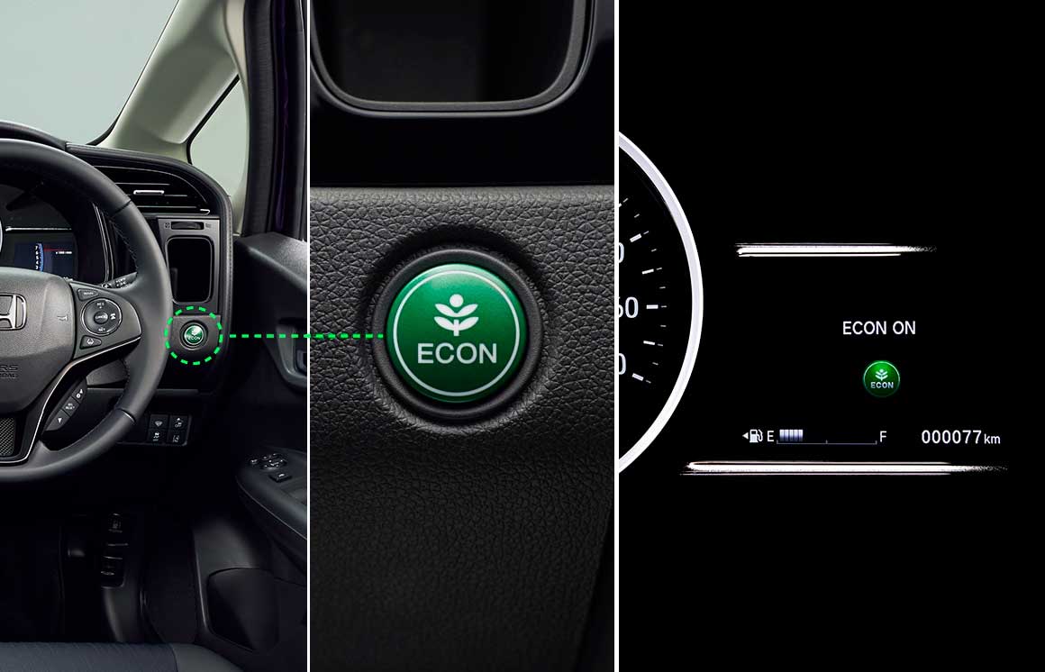 スイッチオンで低燃費モードへ。ECONモード