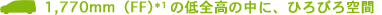 1,770mm�iFF�j*1�̒�S���̒��ɁA�Ђ�т���