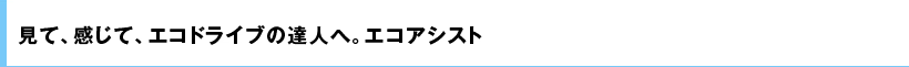 見て、感じて、エコドライブの達人へ。エコアシスト