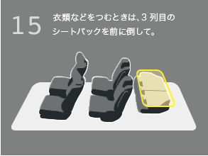 [15]�ߗނȂǂ��ނƂ��́A3��ڂ̃V�[�g�o�b�N��O�ɓ|���āB